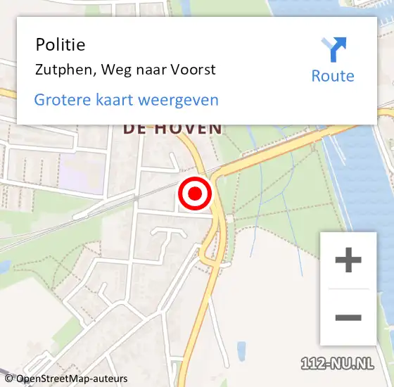 Locatie op kaart van de 112 melding: Politie Zutphen, Weg naar Voorst op 20 juli 2021 15:53