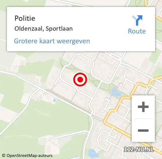 Locatie op kaart van de 112 melding: Politie Oldenzaal, Sportlaan op 20 juli 2021 15:59