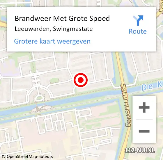 Locatie op kaart van de 112 melding: Brandweer Met Grote Spoed Naar Leeuwarden, Swingmastate op 20 juli 2021 16:04