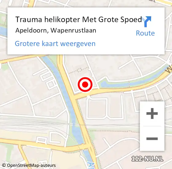 Locatie op kaart van de 112 melding: Trauma helikopter Met Grote Spoed Naar Apeldoorn, Wapenrustlaan op 20 juli 2021 16:25