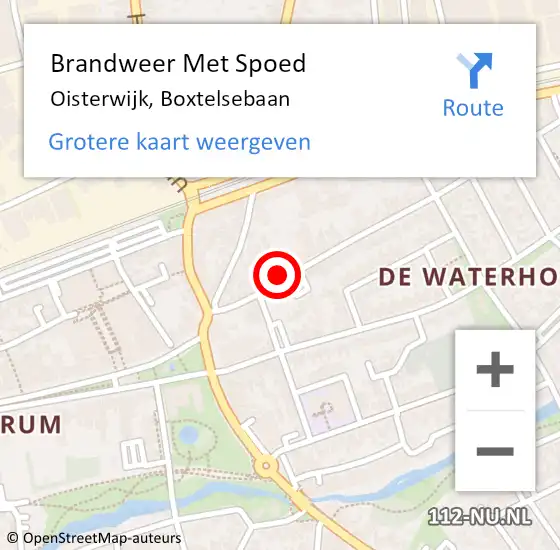 Locatie op kaart van de 112 melding: Brandweer Met Spoed Naar Oisterwijk, Boxtelsebaan op 20 juli 2021 16:30