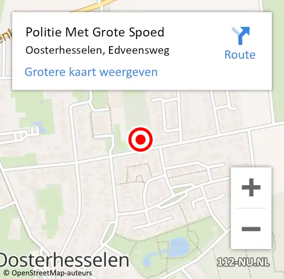 Locatie op kaart van de 112 melding: Politie Met Grote Spoed Naar Oosterhesselen, Edveensweg op 20 juli 2021 16:42