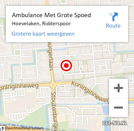 Locatie op kaart van de 112 melding: Ambulance Met Grote Spoed Naar Hoevelaken, Ridderspoor op 20 juli 2021 17:12