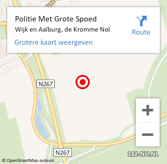 Locatie op kaart van de 112 melding: Politie Met Grote Spoed Naar Wijk en Aalburg, de Kromme Nol op 20 juli 2021 17:26