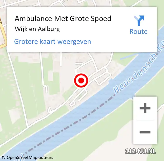 Locatie op kaart van de 112 melding: Ambulance Met Grote Spoed Naar Wijk en Aalburg op 20 juli 2021 17:28