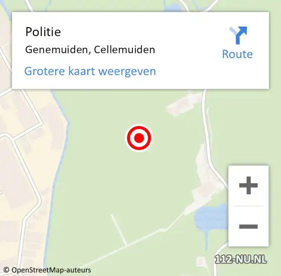 Locatie op kaart van de 112 melding: Politie Genemuiden, Cellemuiden op 20 juli 2021 18:58