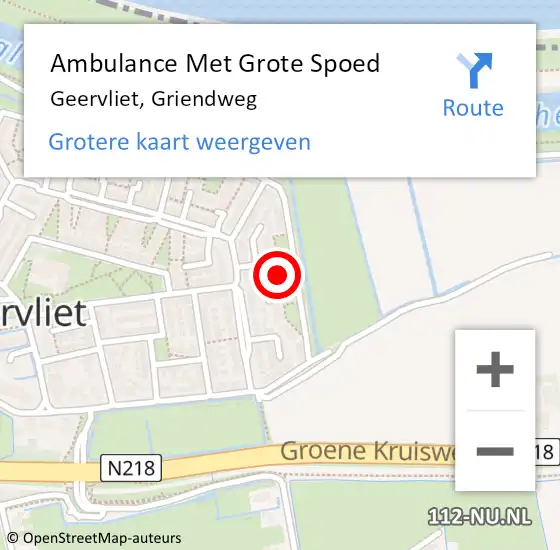 Locatie op kaart van de 112 melding: Ambulance Met Grote Spoed Naar Geervliet, Griendweg op 20 juli 2021 19:00