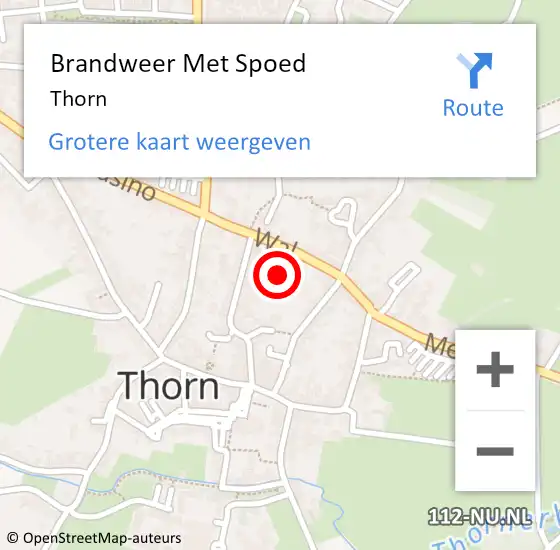 Locatie op kaart van de 112 melding: Brandweer Met Spoed Naar Thorn op 20 juli 2021 19:05