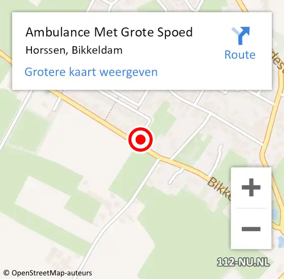 Locatie op kaart van de 112 melding: Ambulance Met Grote Spoed Naar Horssen, Bikkeldam op 20 juli 2021 19:42