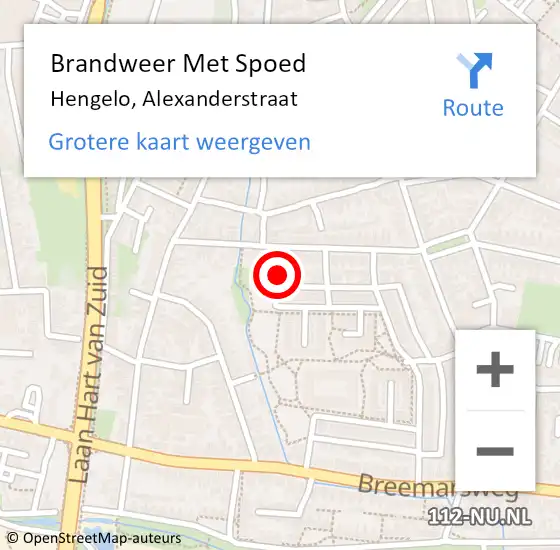 Locatie op kaart van de 112 melding: Brandweer Met Spoed Naar Hengelo, Alexanderstraat op 20 juli 2021 19:45