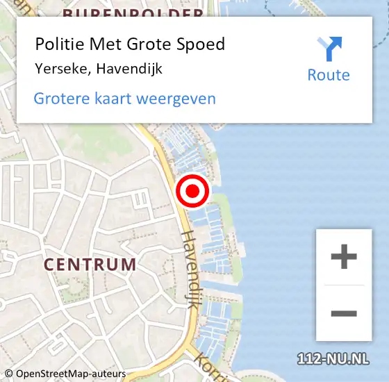 Locatie op kaart van de 112 melding: Politie Met Grote Spoed Naar Yerseke, Havendijk op 20 juli 2021 19:46