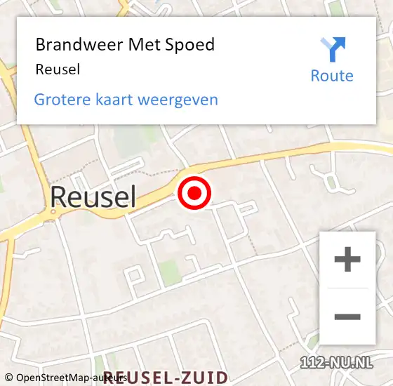 Locatie op kaart van de 112 melding: Brandweer Met Spoed Naar Reusel op 17 juni 2014 08:21