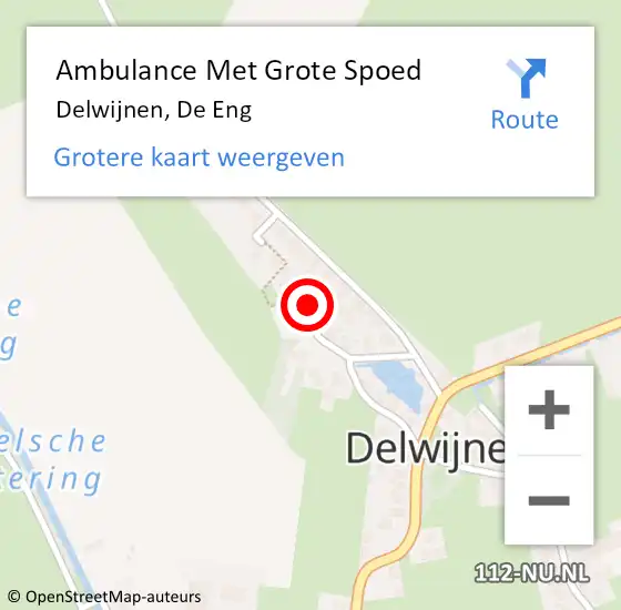 Locatie op kaart van de 112 melding: Ambulance Met Grote Spoed Naar Delwijnen, De Eng op 5 oktober 2013 11:19