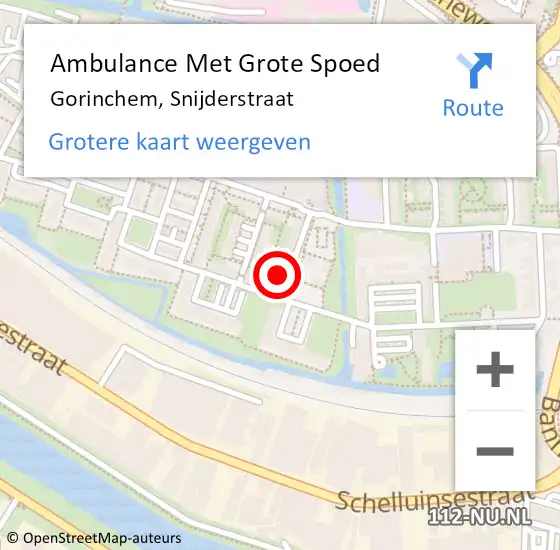 Locatie op kaart van de 112 melding: Ambulance Met Grote Spoed Naar Gorinchem, Snijderstraat op 20 juli 2021 20:59