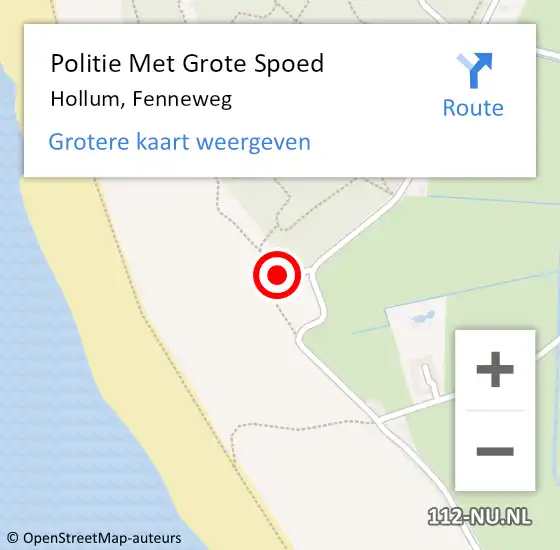 Locatie op kaart van de 112 melding: Politie Met Grote Spoed Naar Hollum, Fenneweg op 20 juli 2021 21:40
