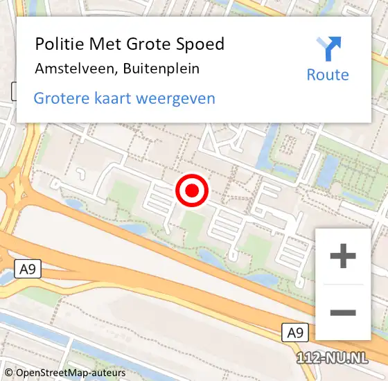 Locatie op kaart van de 112 melding: Politie Met Grote Spoed Naar Amstelveen, Buitenplein op 20 juli 2021 21:42