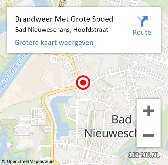 Locatie op kaart van de 112 melding: Brandweer Met Grote Spoed Naar Nieuweschans, Hoofdstraat op 20 juli 2021 22:10