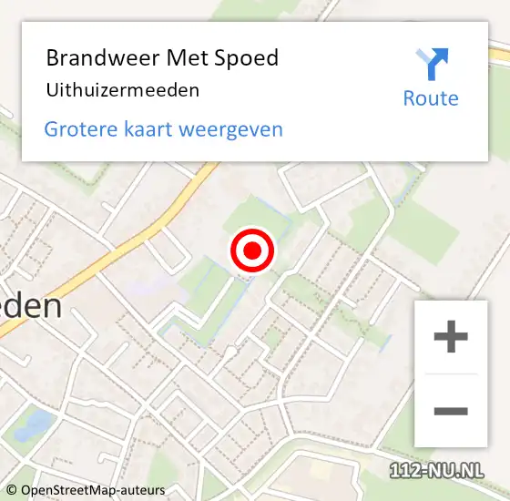 Locatie op kaart van de 112 melding: Brandweer Met Spoed Naar Uithuizermeeden op 20 juli 2021 22:12