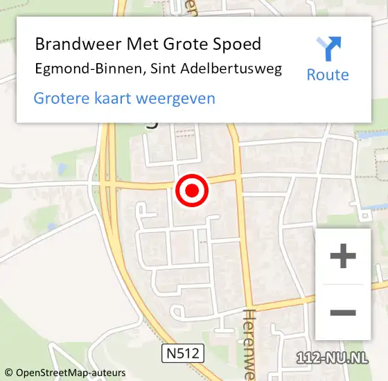 Locatie op kaart van de 112 melding: Brandweer Met Grote Spoed Naar Egmond-Binnen, Sint Adelbertusweg op 20 juli 2021 22:59