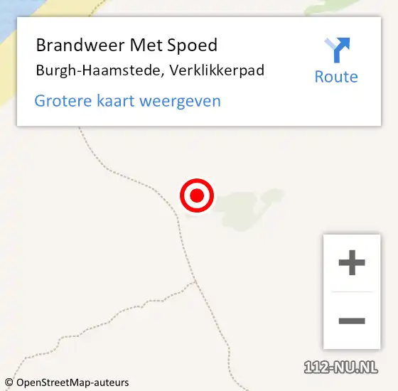 Locatie op kaart van de 112 melding: Brandweer Met Spoed Naar Burgh-Haamstede, Verklikkerpad op 21 juli 2021 00:00