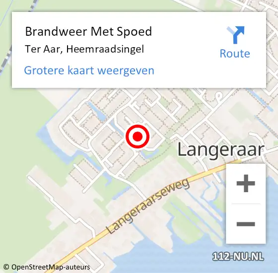 Locatie op kaart van de 112 melding: Brandweer Met Spoed Naar Ter Aar, Heemraadsingel op 21 juli 2021 00:58