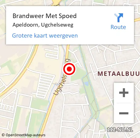 Locatie op kaart van de 112 melding: Brandweer Met Spoed Naar Apeldoorn, Ugchelseweg op 21 juli 2021 01:29