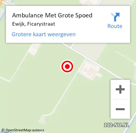 Locatie op kaart van de 112 melding: Ambulance Met Grote Spoed Naar Ewijk, Ficarystraat op 21 juli 2021 02:14