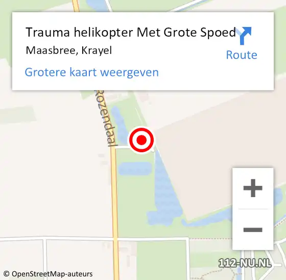 Locatie op kaart van de 112 melding: Trauma helikopter Met Grote Spoed Naar Maasbree, Krayel op 21 juli 2021 02:18
