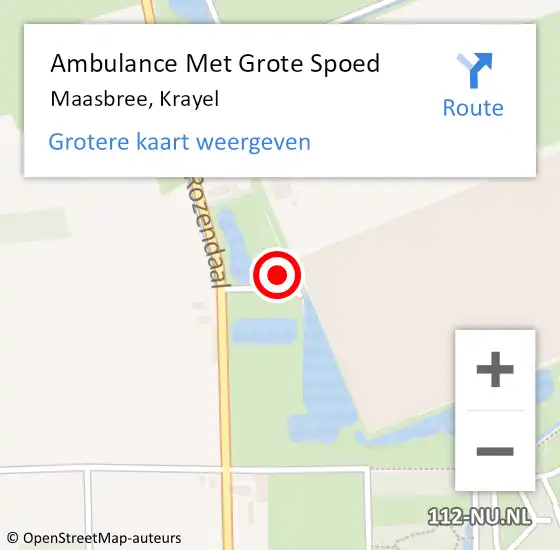 Locatie op kaart van de 112 melding: Ambulance Met Grote Spoed Naar Maasbree, Krayel op 21 juli 2021 02:19