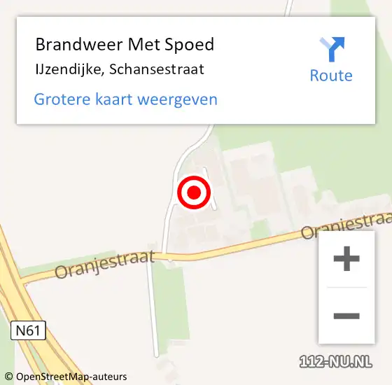 Locatie op kaart van de 112 melding: Brandweer Met Spoed Naar IJzendijke, Schansestraat op 21 juli 2021 08:45