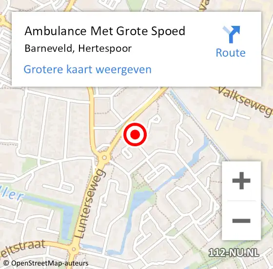 Locatie op kaart van de 112 melding: Ambulance Met Grote Spoed Naar Barneveld, Hertespoor op 21 juli 2021 08:50