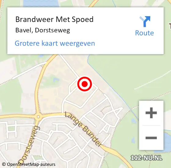 Locatie op kaart van de 112 melding: Brandweer Met Spoed Naar Bavel, Dorstseweg op 21 juli 2021 09:28