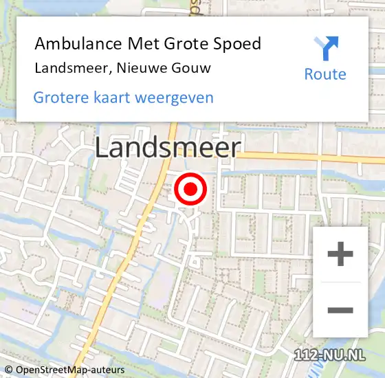 Locatie op kaart van de 112 melding: Ambulance Met Grote Spoed Naar Landsmeer, Nieuwe Gouw op 21 juli 2021 09:37