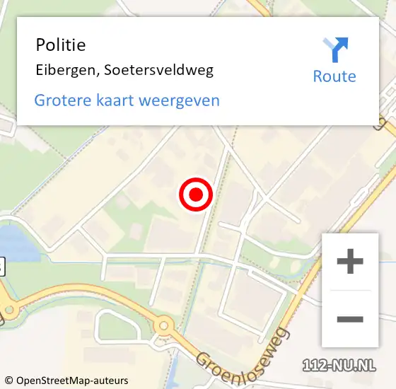 Locatie op kaart van de 112 melding: Politie Eibergen, Soetersveldweg op 21 juli 2021 09:45