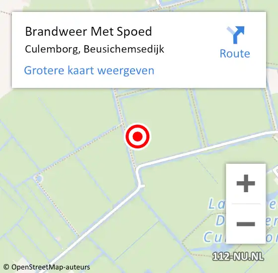 Locatie op kaart van de 112 melding: Brandweer Met Spoed Naar Culemborg, Beusichemsedijk op 21 juli 2021 10:12