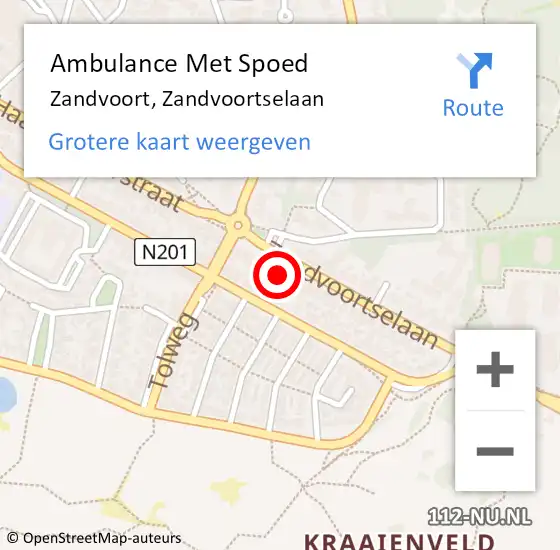 Locatie op kaart van de 112 melding: Ambulance Met Spoed Naar Zandvoort, Zandvoortselaan op 21 juli 2021 10:24