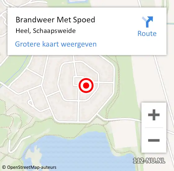 Locatie op kaart van de 112 melding: Brandweer Met Spoed Naar Heel, Schaapsweide op 21 juli 2021 11:07