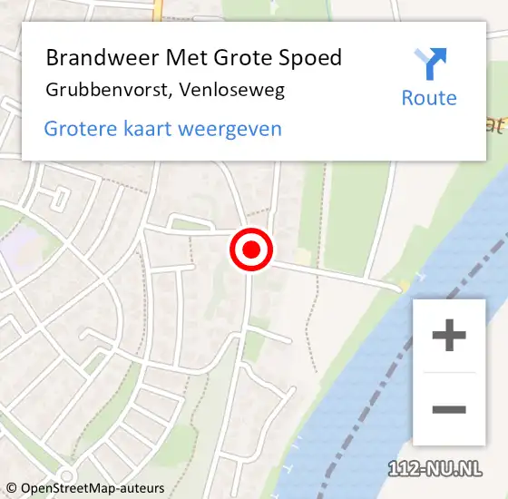 Locatie op kaart van de 112 melding: Brandweer Met Grote Spoed Naar Grubbenvorst, Venloseweg op 21 juli 2021 11:23