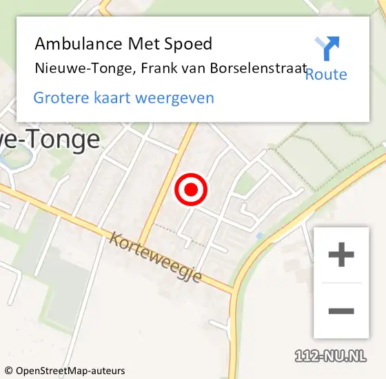 Locatie op kaart van de 112 melding: Ambulance Met Spoed Naar Nieuwe-Tonge, Frank van Borselenstraat op 21 juli 2021 11:58