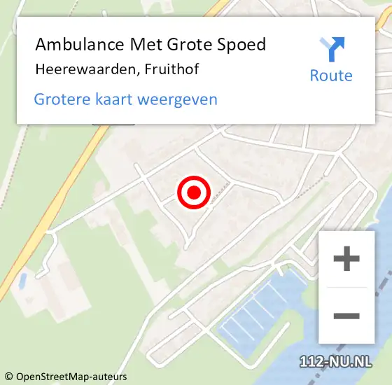 Locatie op kaart van de 112 melding: Ambulance Met Grote Spoed Naar Heerewaarden, Fruithof op 21 juli 2021 12:12