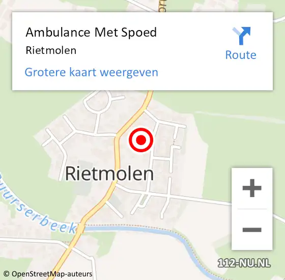 Locatie op kaart van de 112 melding: Ambulance Met Spoed Naar Rietmolen op 21 juli 2021 12:15