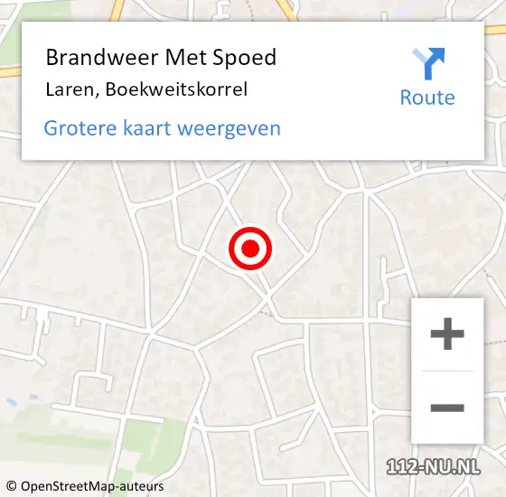 Locatie op kaart van de 112 melding: Brandweer Met Spoed Naar Laren, Boekweitskorrel op 21 juli 2021 12:36