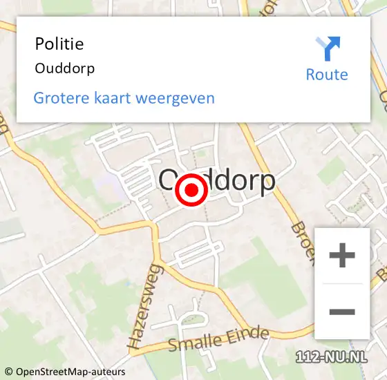 Locatie op kaart van de 112 melding: Politie Ouddorp op 21 juli 2021 12:48
