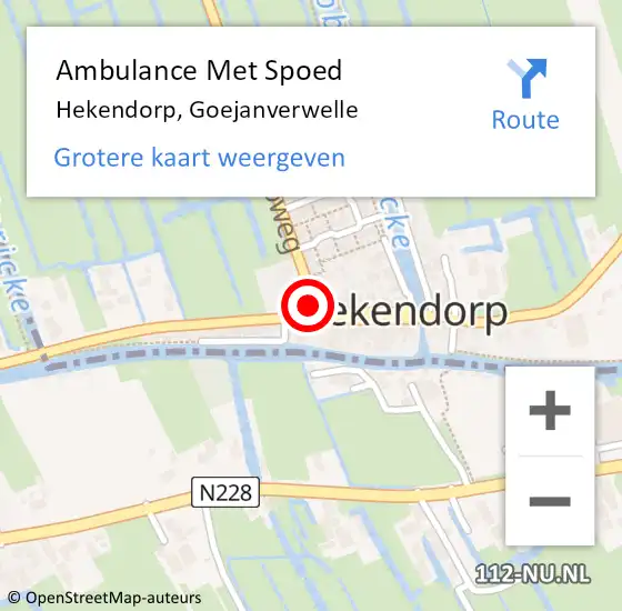 Locatie op kaart van de 112 melding: Ambulance Met Spoed Naar Hekendorp, Goejanverwelle op 21 juli 2021 13:57