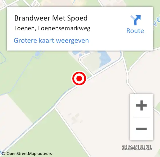 Locatie op kaart van de 112 melding: Brandweer Met Spoed Naar Loenen, Loenensemarkweg op 21 juli 2021 14:06