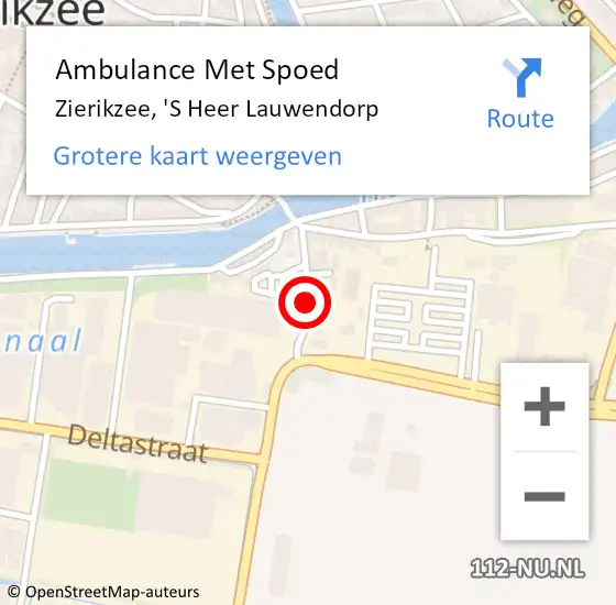 Locatie op kaart van de 112 melding: Ambulance Met Spoed Naar Zierikzee, 'S Heer Lauwendorp op 17 juni 2014 09:25