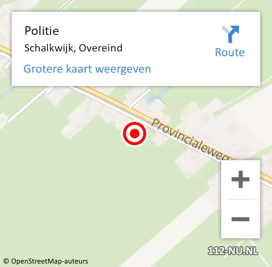 Locatie op kaart van de 112 melding: Politie Schalkwijk, Overeind op 21 juli 2021 15:28