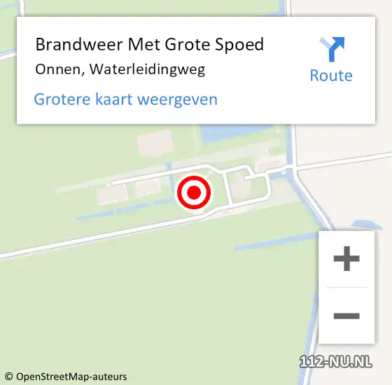 Locatie op kaart van de 112 melding: Brandweer Met Grote Spoed Naar Onnen, Waterleidingweg op 21 juli 2021 16:00