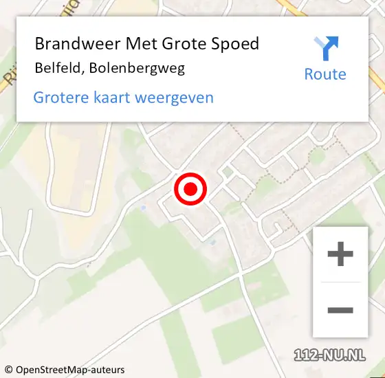 Locatie op kaart van de 112 melding: Brandweer Met Grote Spoed Naar Belfeld, Bolenbergweg op 21 juli 2021 16:16