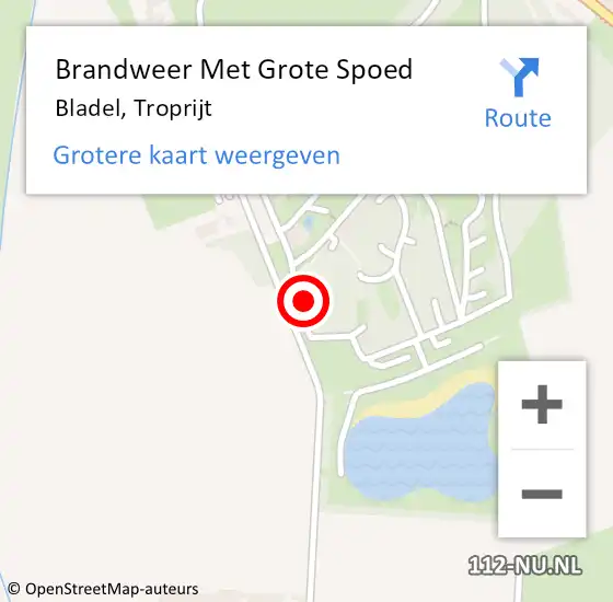 Locatie op kaart van de 112 melding: Brandweer Met Grote Spoed Naar Bladel, Troprijt op 21 juli 2021 16:18